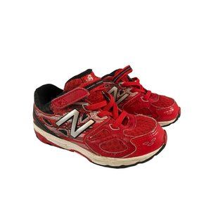 New Balance 680v3 Kids Sneakers, Size 8, Unisex, Red, Black, Silver